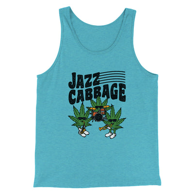 Jazz Cabbage Funny Men/Unisex Tank Top Teal | Funny Shirt from Famous In Real Life
