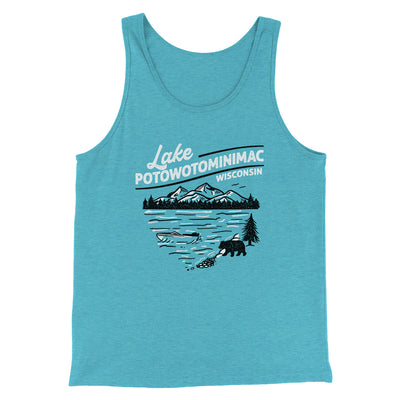 Lake Potowotominimac Funny Movie Men/Unisex Tank Top Teal | Funny Shirt from Famous In Real Life