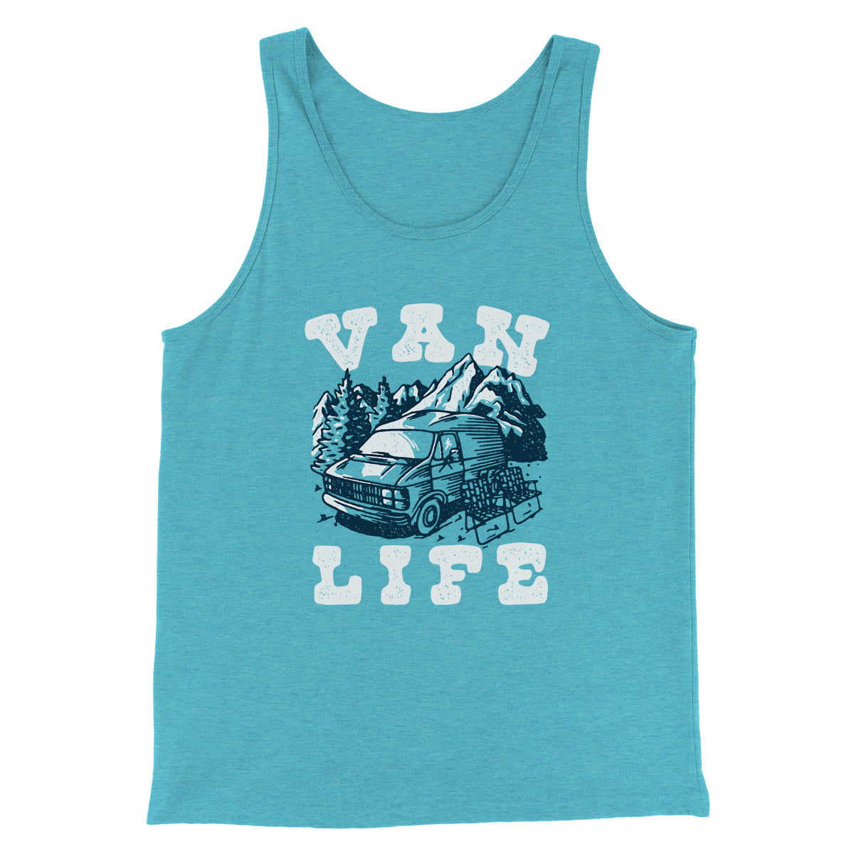 Van Life Men/Unisex Tank Top Teal | Funny Shirt from Famous In Real Life
