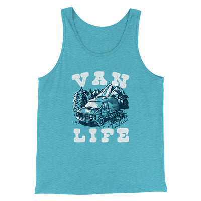 Van Life Men/Unisex Tank Top Teal | Funny Shirt from Famous In Real Life