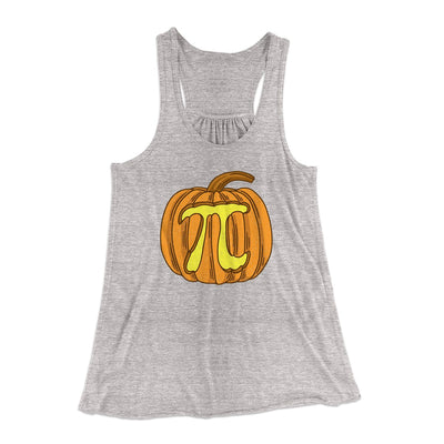 Pumpkin Pi Funny Thanksgiving Women's Flowey Tank Top Athletic Heather | Funny Shirt from Famous In Real Life