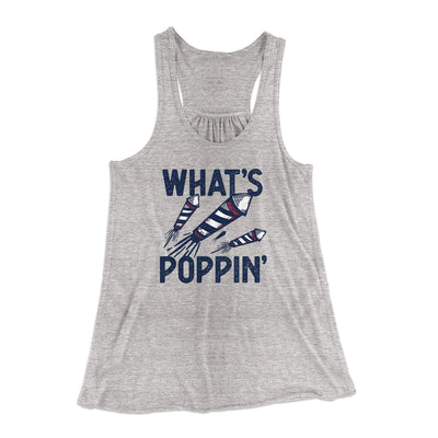 What's Poppin' Women's Flowey Tank Top Athletic Heather | Funny Shirt from Famous In Real Life