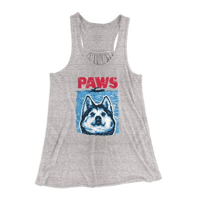 PAWS Dog Women's Flowey Tank Top Athletic Heather | Funny Shirt from Famous In Real Life