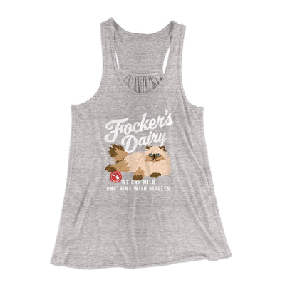 Focker's Dairy Women's Flowey Tank Top Athletic Heather | Funny Shirt from Famous In Real Life