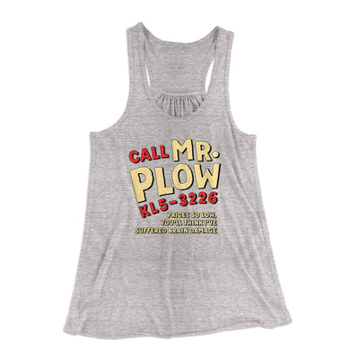 Mr. Plow Women's Flowey Tank Top Athletic Heather | Funny Shirt from Famous In Real Life