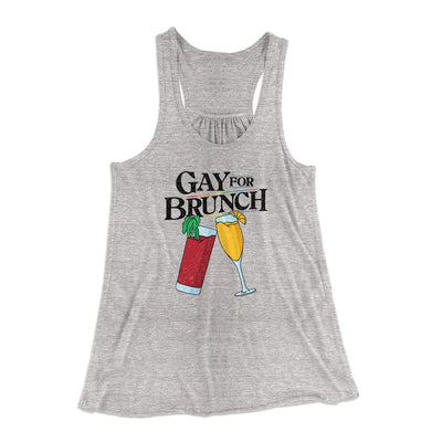 Gay for Brunch Women's Flowey Tank Top Athletic Heather | Funny Shirt from Famous In Real Life