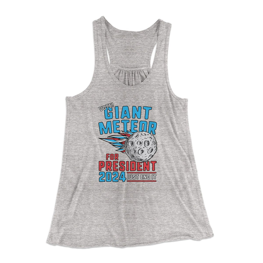 Giant Meteor 2024 Women's Flowey Tank Top Athletic Heather | Funny Shirt from Famous In Real Life