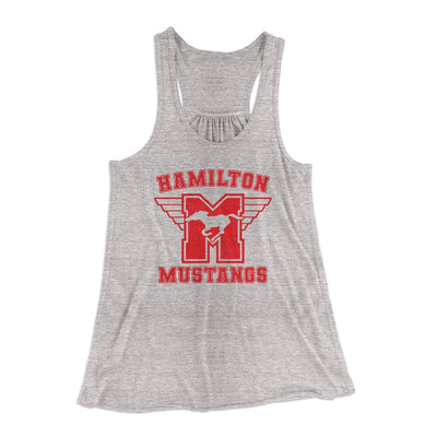 Hamilton Mustangs Women's Flowey Tank Top Athletic Heather | Funny Shirt from Famous In Real Life