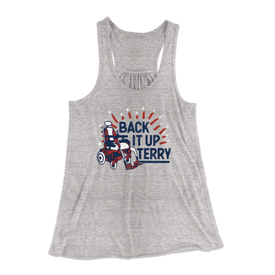 Back It Up Terry Women's Flowey Tank Top Athletic Heather | Funny Shirt from Famous In Real Life