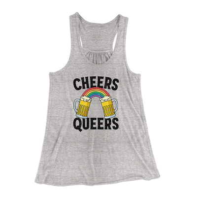 Cheers Queers Women's Flowey Tank Top Athletic Heather | Funny Shirt from Famous In Real Life