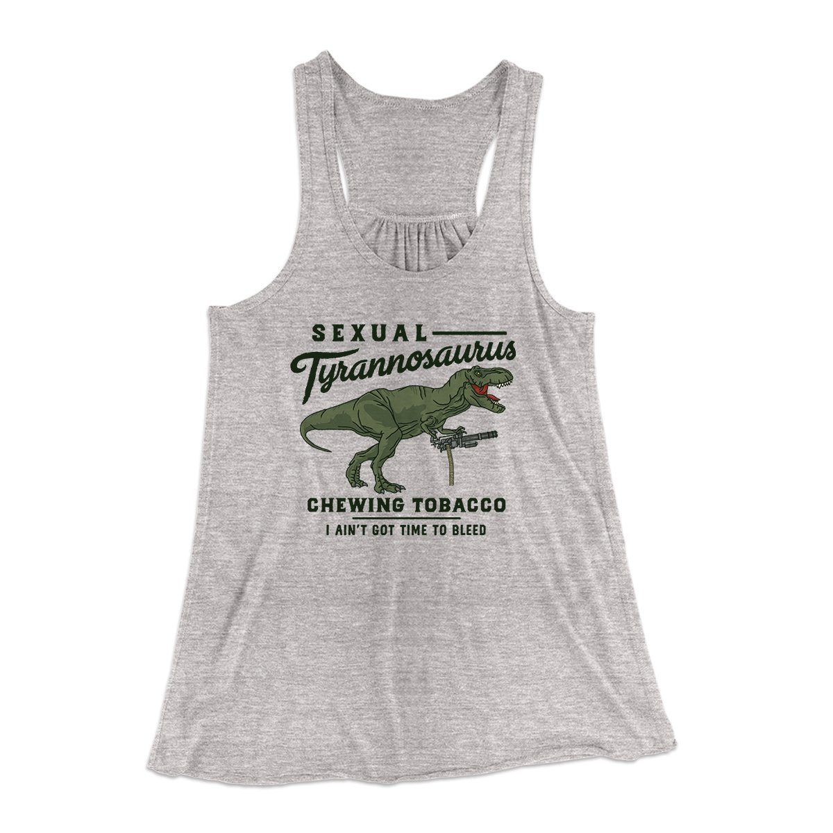 Sexual Tyrannosaurus Chewing Tobacco Women's Flowey Tank Top | Funny Shirt from Famous In Real Life