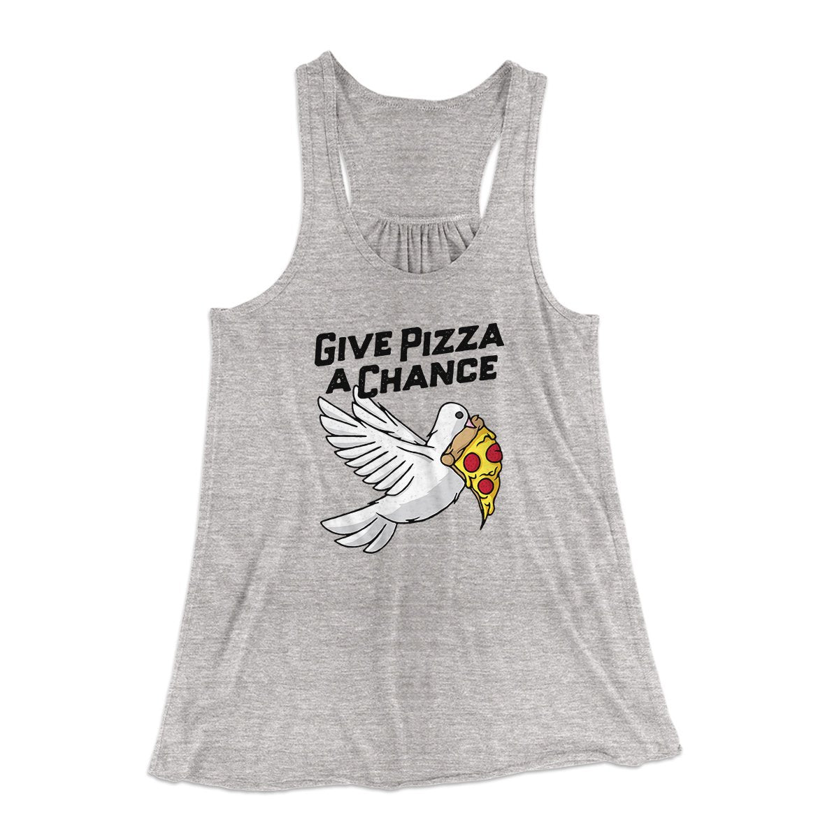 Give Pizza A Chance Women's Flowey Tank Top | Funny Shirt from Famous In Real Life