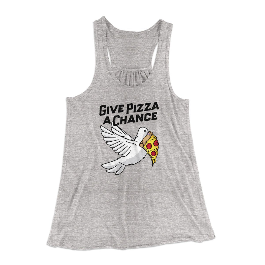 Give Pizza A Chance Women's Flowey Tank Top | Funny Shirt from Famous In Real Life