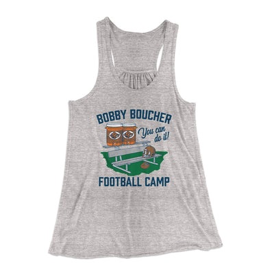 Bobby Boucher Football Camp Women's Flowey Tank Top Athletic Heather | Funny Shirt from Famous In Real Life