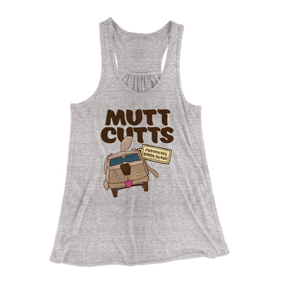 Mutt Cutts Women's Flowey Tank Top Athletic Heather | Funny Shirt from Famous In Real Life