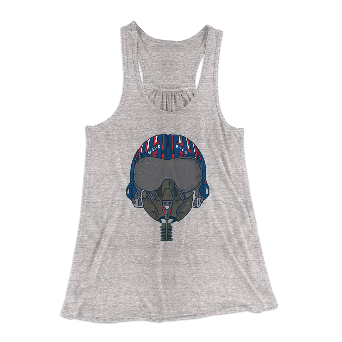 Maverick Helmet Women's Flowey Tank Top Athletic Heather | Funny Shirt from Famous In Real Life