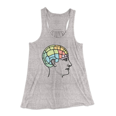 Phrenology Chart Women's Flowey Tank Top Athletic Heather | Funny Shirt from Famous In Real Life