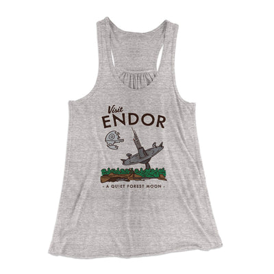 Visit Endor Women's Flowey Tank Top Athletic Heather | Funny Shirt from Famous In Real Life