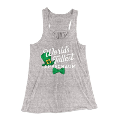 World's Tallest Leprechaun Women's Flowey Tank Top Athletic Heather | Funny Shirt from Famous In Real Life