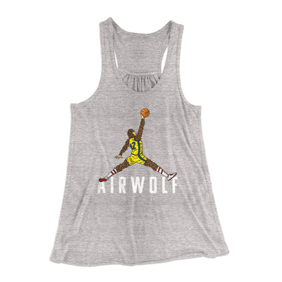 Air Wolf Women's Flowey Tank Top Athletic Heather | Funny Shirt from Famous In Real Life