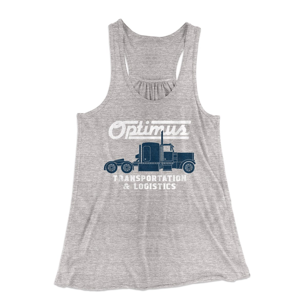 Optimus Transportation Women's Flowey Tank Top Athletic Heather | Funny Shirt from Famous In Real Life