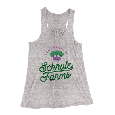 Schrute Farms Women's Flowey Tank Top Athletic Heather | Funny Shirt from Famous In Real Life