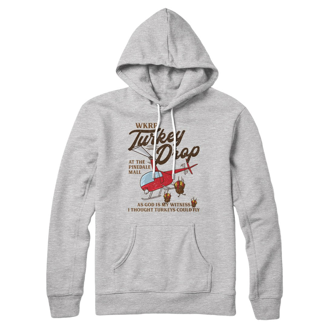 WKRP Turkey Drop Hoodie | Funny Shirt from Famous In Real Life