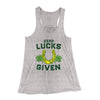 Zero Lucks Given Women's Flowey Tank Top Athletic Heather | Funny Shirt from Famous In Real Life