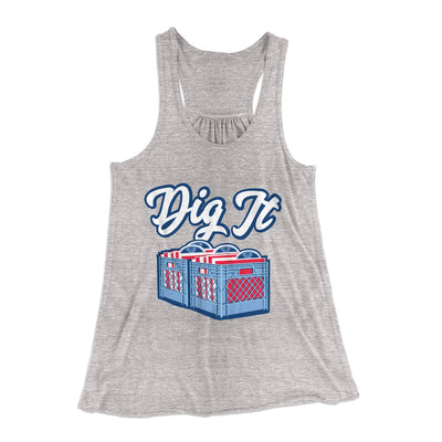 Dig It - Record Crate Women's Flowey Tank Top Athletic Heather | Funny Shirt from Famous In Real Life