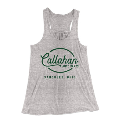Callahan Auto Parts Women's Flowey Tank Top Athletic Heather | Funny Shirt from Famous In Real Life