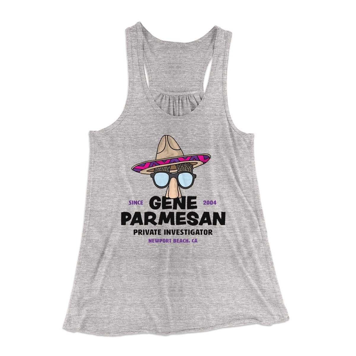 Gene Parmesan Women's Flowey Tank Top Athletic Heather | Funny Shirt from Famous In Real Life