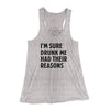 I'm Sure Drunk Me Had Their Reasons Funny Women's Flowey Tank Top Athletic Heather | Funny Shirt from Famous In Real Life