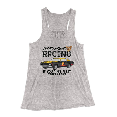 Ricky Bobby Racing Women's Flowey Tank Top Athletic Heather | Funny Shirt from Famous In Real Life