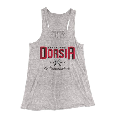 Restaurant Dorsia Women's Flowey Tank Top Athletic Heather | Funny Shirt from Famous In Real Life