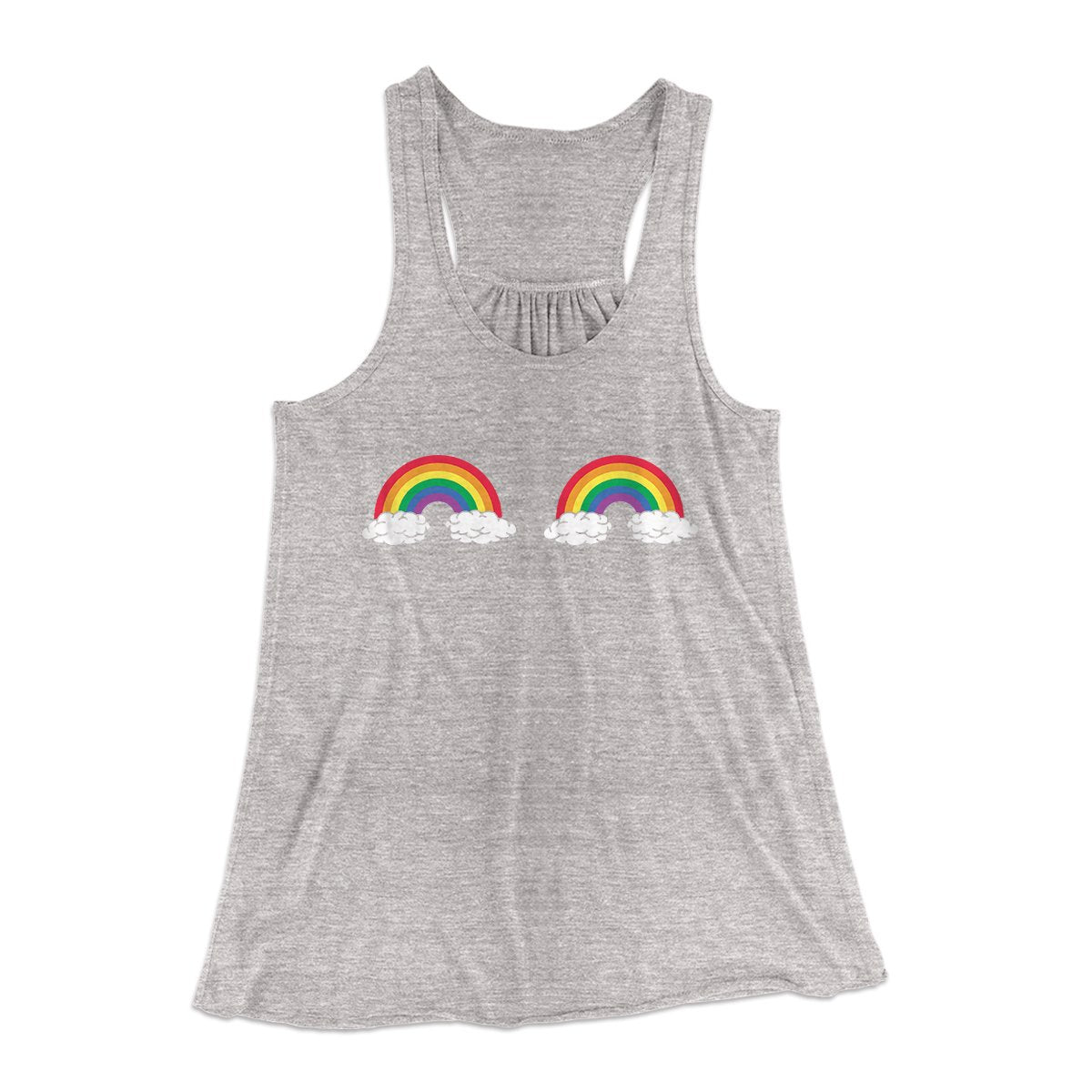 Rainbow Bra Funny Women's Flowey Tank Top | Funny Shirt from Famous In Real Life