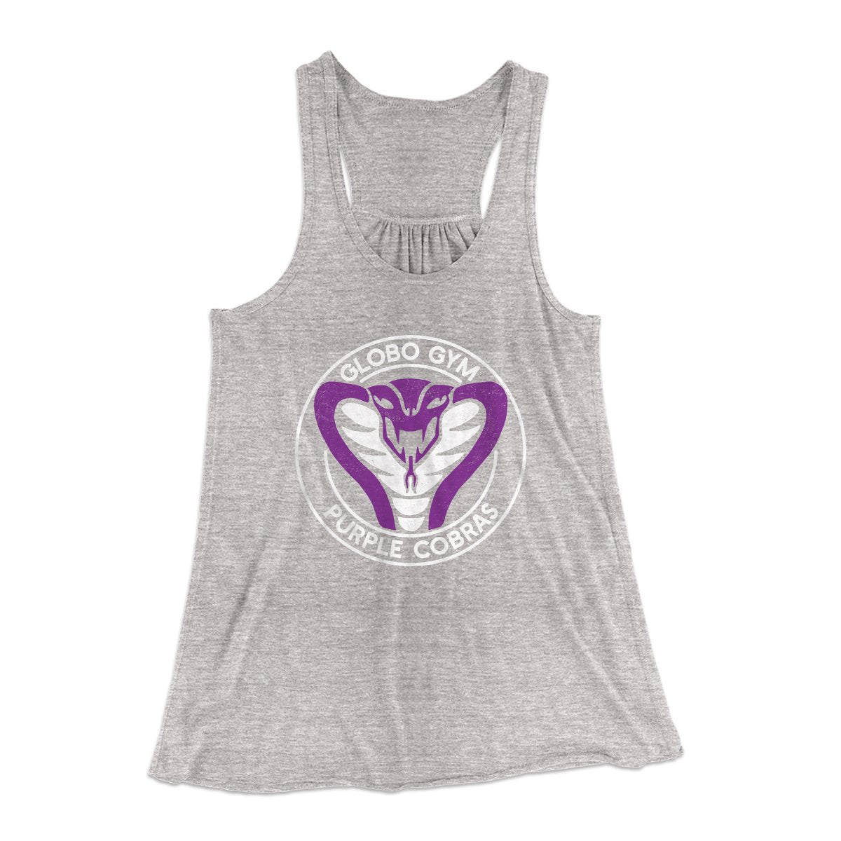 Globo Gym Puprle Cob Women's Flowey Tank Top Athletic Heather | Funny Shirt from Famous In Real Life