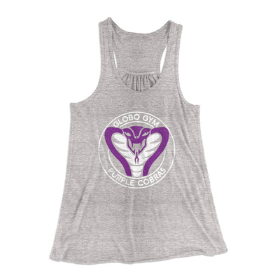 Globo Gym Puprle Cob Women's Flowey Tank Top Athletic Heather | Funny Shirt from Famous In Real Life