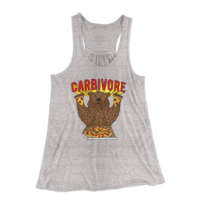 Carbivore Funny Women's Flowey Tank Top Athletic Heather | Funny Shirt from Famous In Real Life