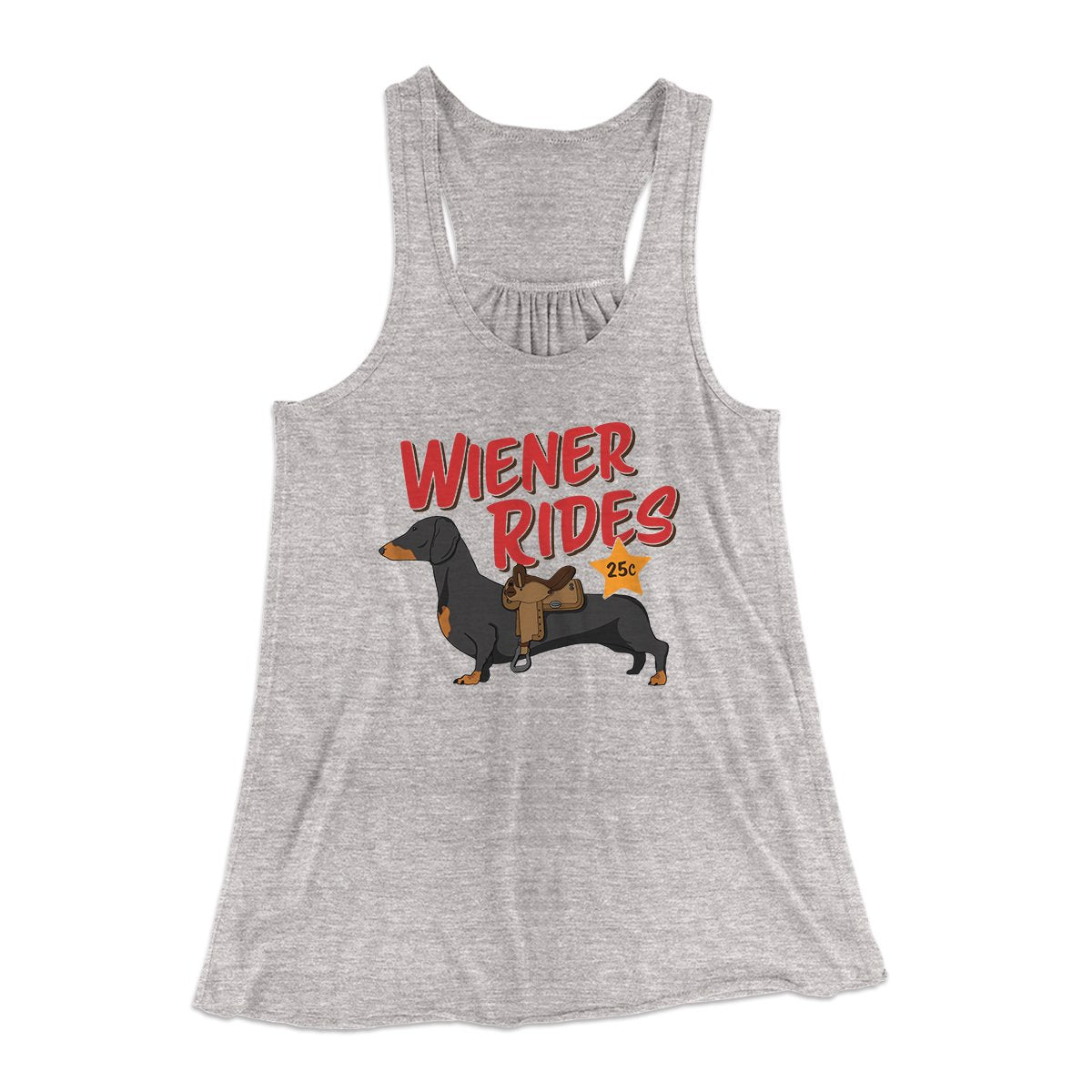 Wiener Rides Funny Women's Flowey Tank Top | Funny Shirt from Famous In Real Life