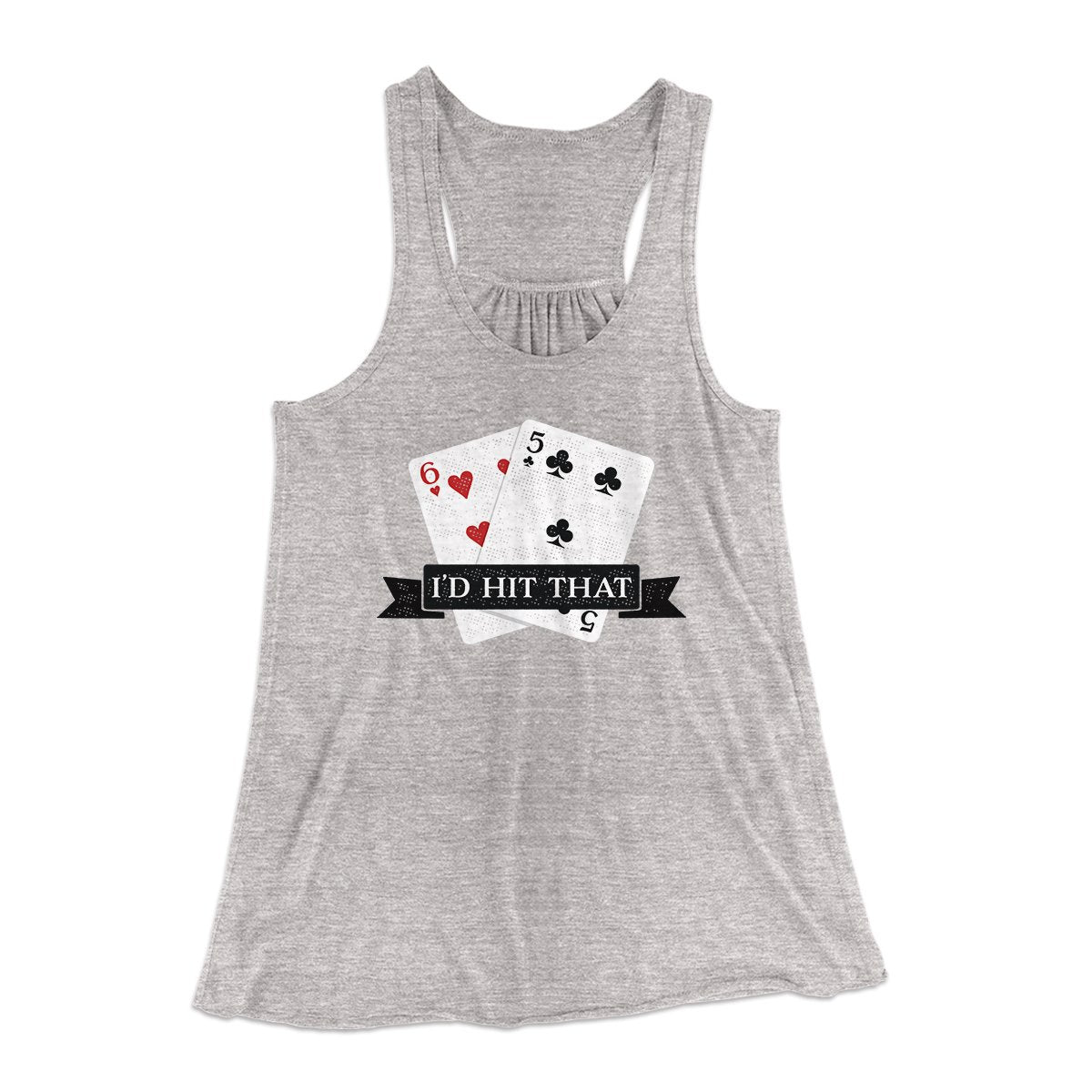 I'd Hit That Funny Women's Flowey Tank Top Athletic Heather | Funny Shirt from Famous In Real Life