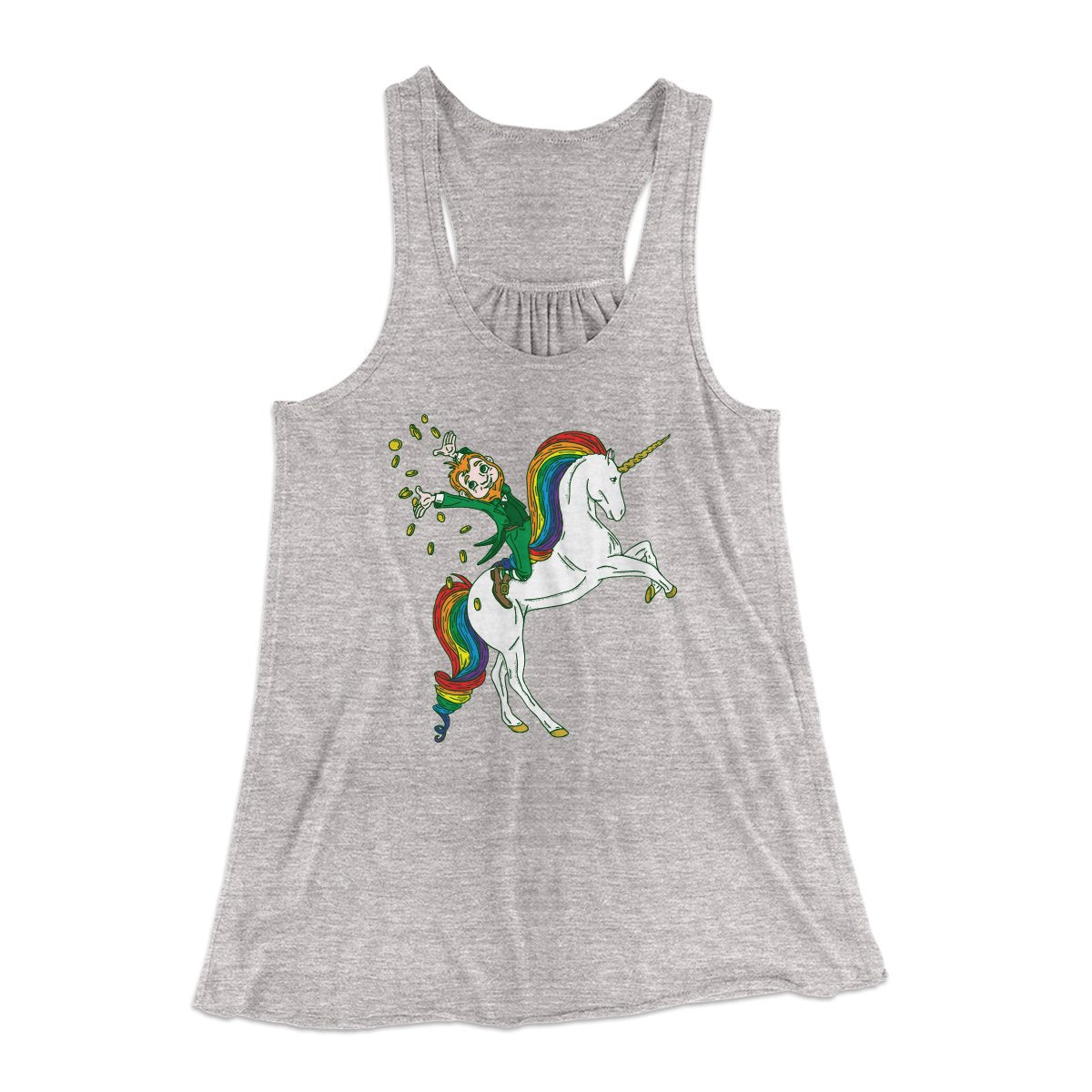 Leprechaun Unicorn Jockey Women's Flowey Tank Top | Funny Shirt from Famous In Real Life