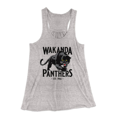 Wakanda Panthers Women's Flowey Tank Top Athletic Heather | Funny Shirt from Famous In Real Life