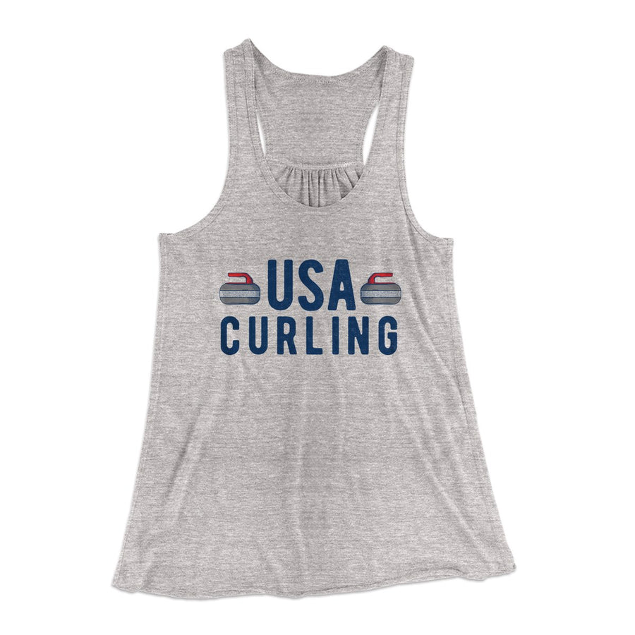 USA Curling Women's Flowey Tank Top | Funny Shirt from Famous In Real Life