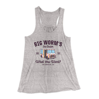 Big Worm's Ice Cream Women's Flowey Tank Top Athletic Heather | Funny Shirt from Famous In Real Life