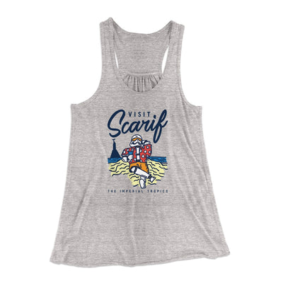 Visit Scarif Women's Flowey Tank Top Athletic Heather | Funny Shirt from Famous In Real Life