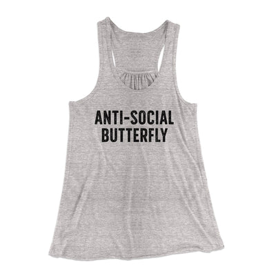 Anti-Social Butterfly Funny Women's Flowey Tank Top Athletic Heather | Funny Shirt from Famous In Real Life