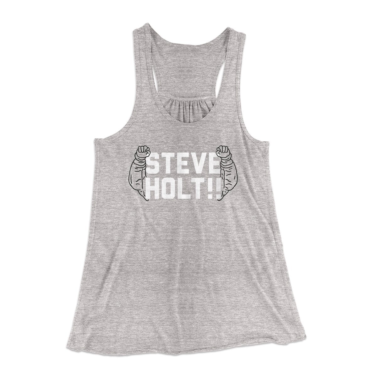 Steve Holt Women's Flowey Tank Top Athletic Heather | Funny Shirt from Famous In Real Life