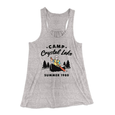 Camp Crystal Lake Women's Flowey Tank Top Athletic Heather | Funny Shirt from Famous In Real Life