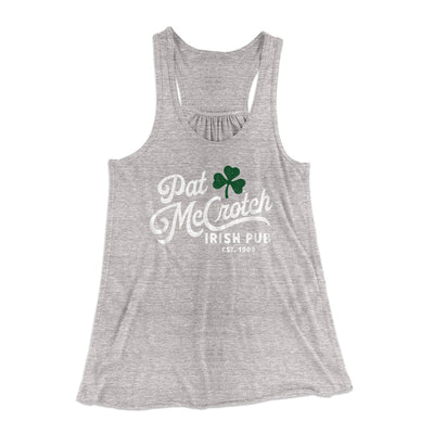Pat McCrotch Irish Pub Women's Flowey Tank Top Athletic Heather | Funny Shirt from Famous In Real Life