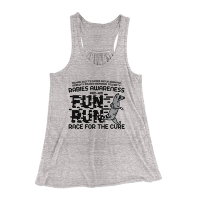 Rabies Awareness Fun Run Women's Flowey Tank Top Athletic Heather | Funny Shirt from Famous In Real Life